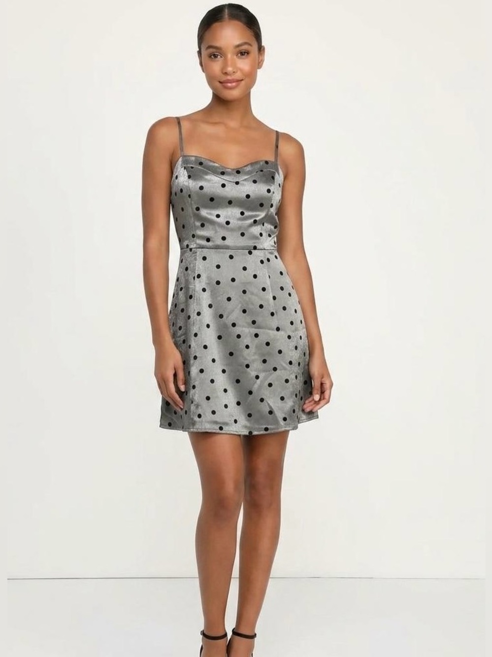 Francesca's green polka dot dress Size L #polkadot #dress #cute #summer #sexy